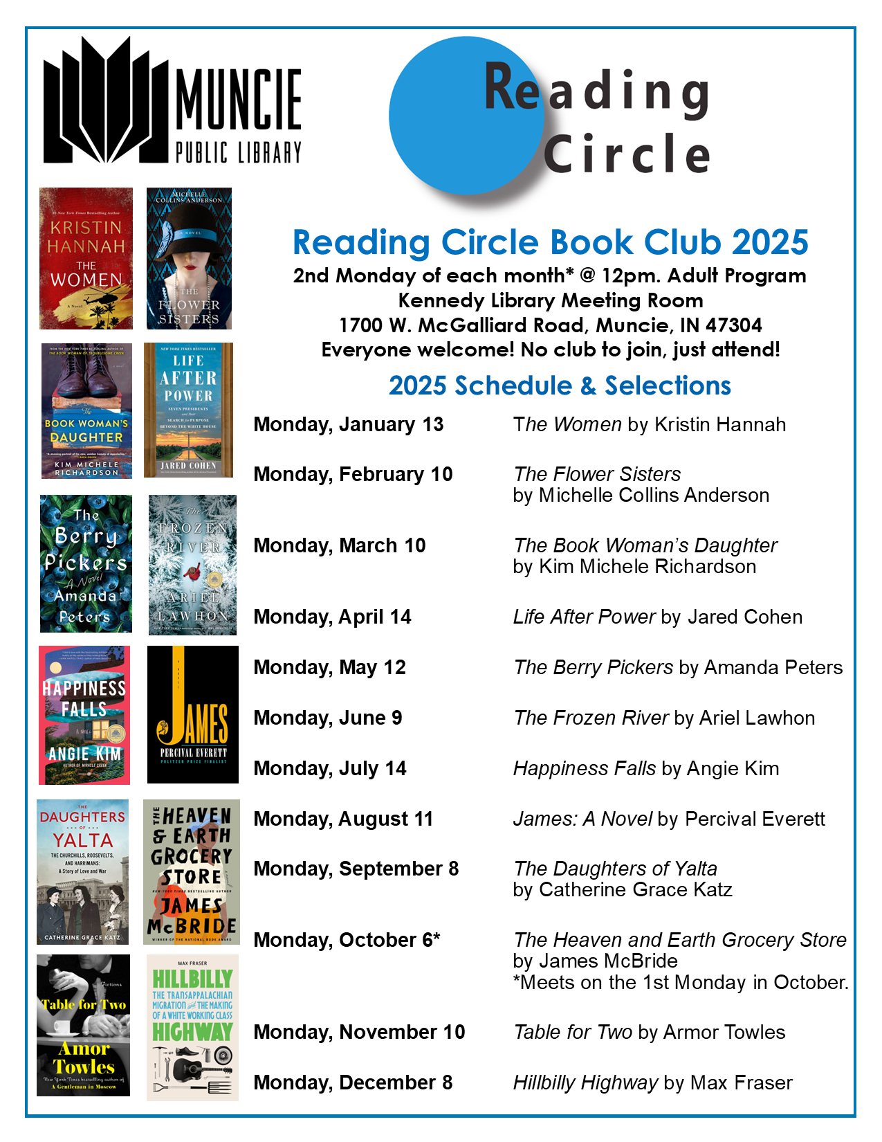 Reading Circle book club selections 2025