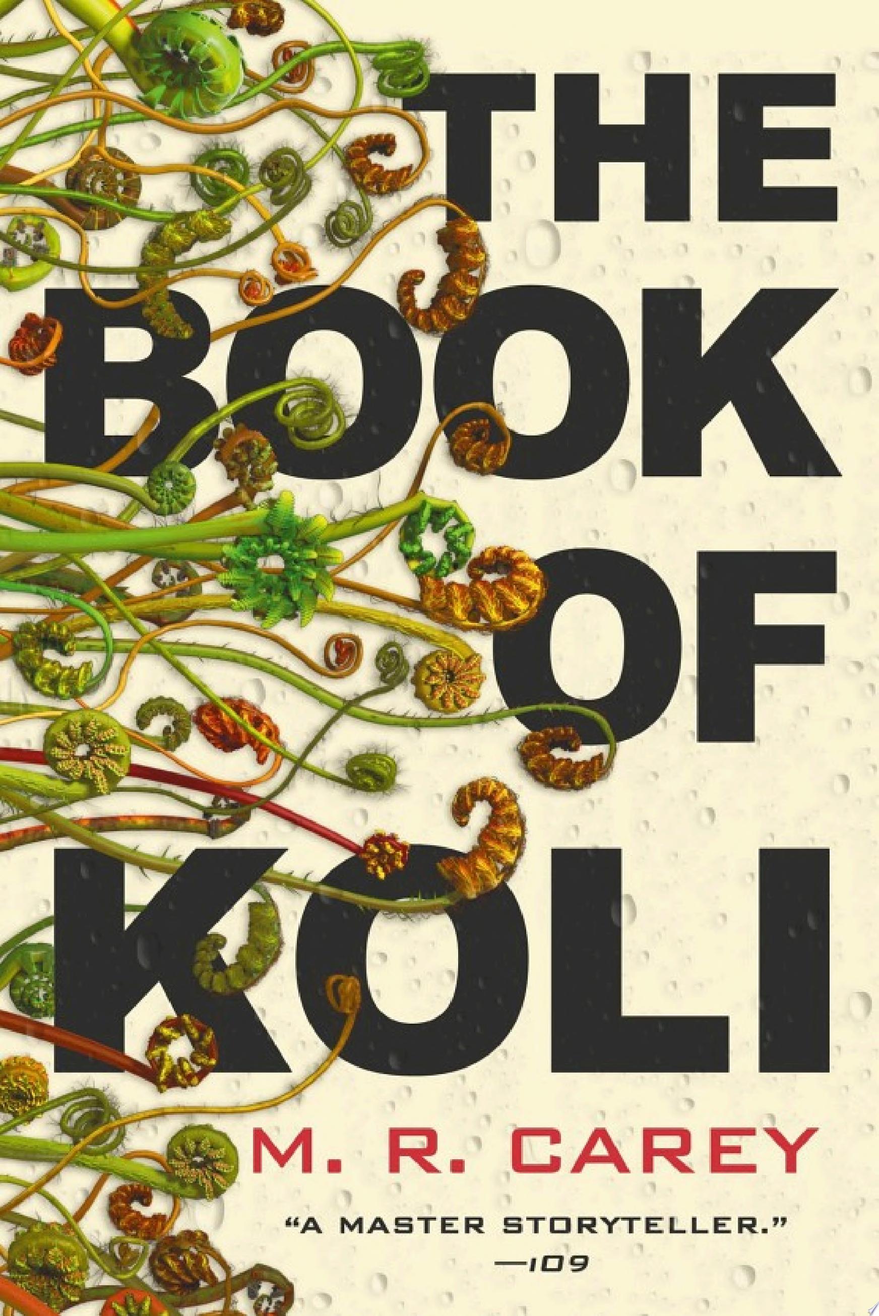 Cover art for "The Book of Koli" with images of fern fiddleheads.