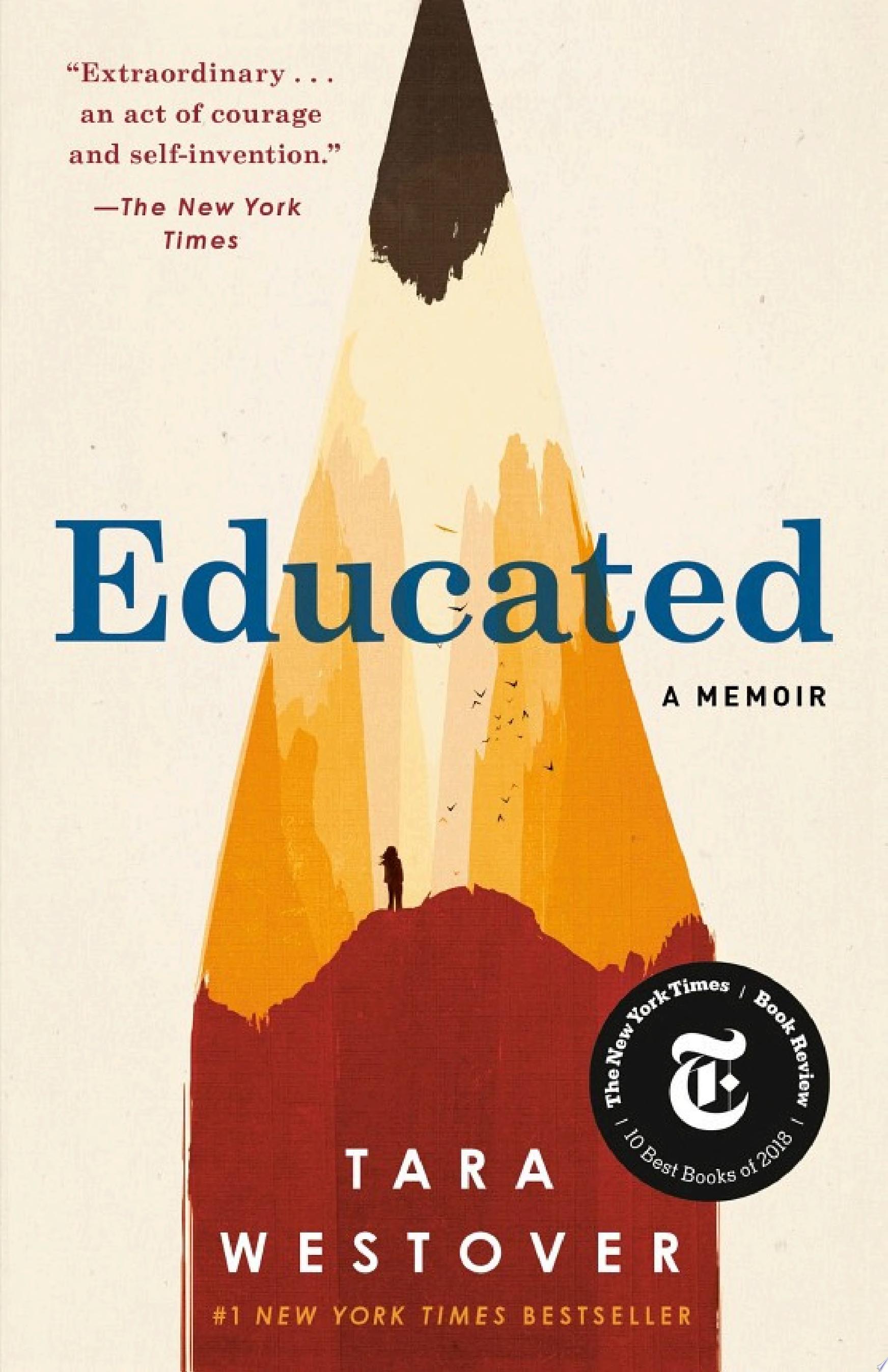 Cover art for "Educated" with illustration of a sharpened pencil.