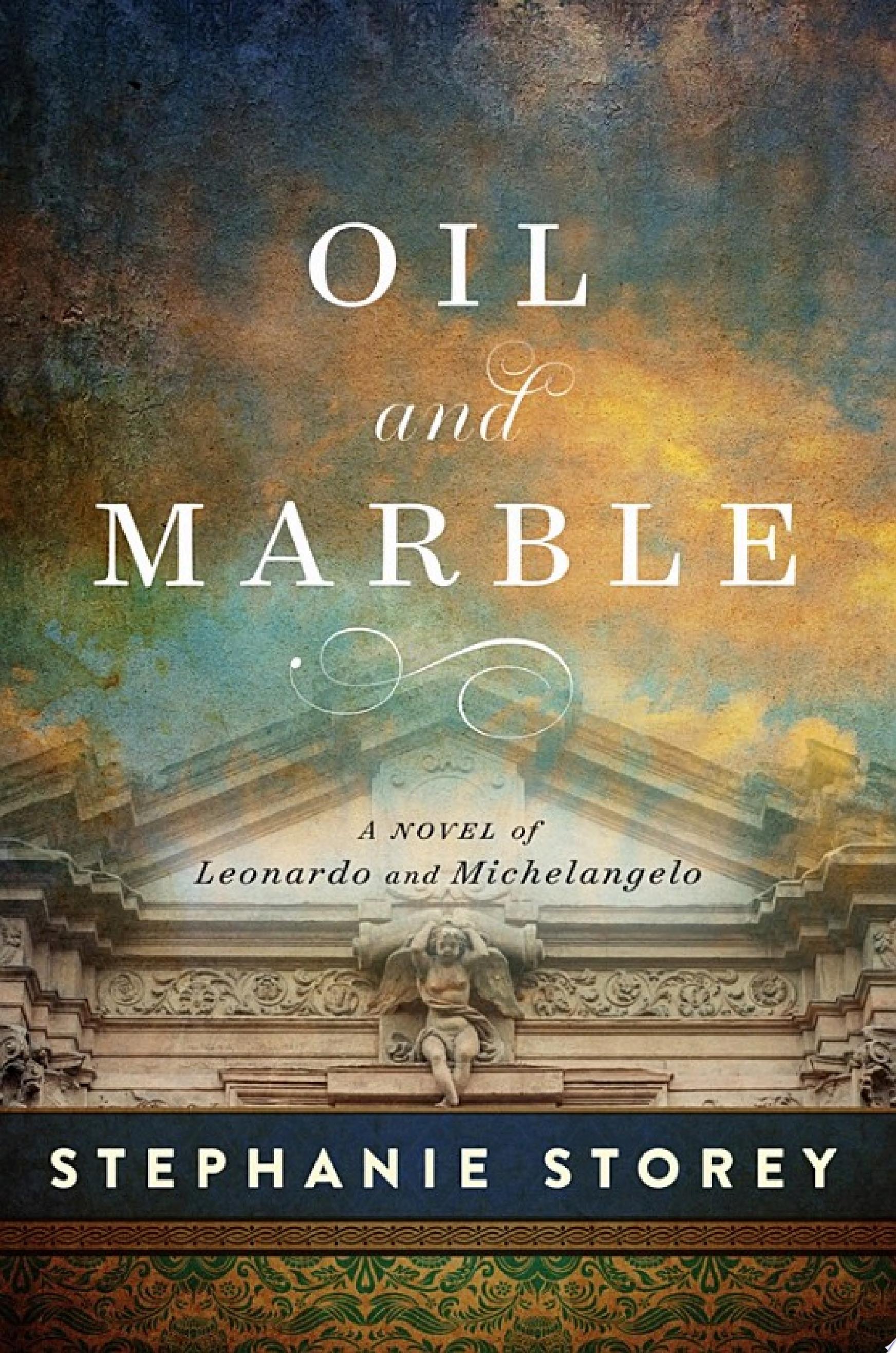 Book cover for Oil and Marble by Stephanie Storey, Front of marble building