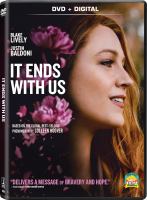 Cover art for "It Ends With Us" including pink flowers and smiling woman.